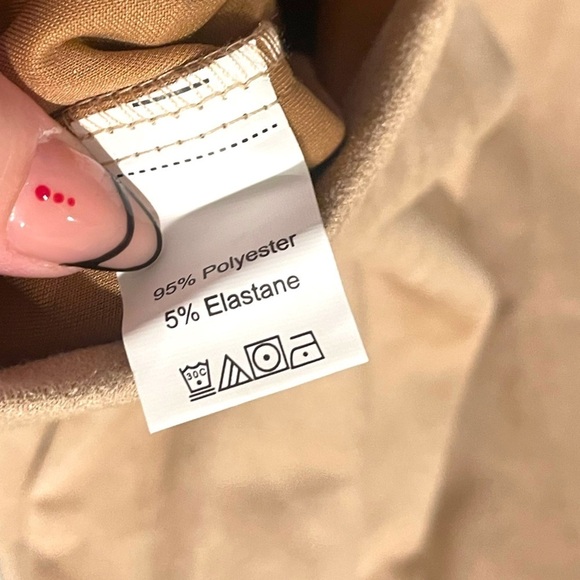 Tan Faux Suede Jumper Dress | Overall | Size Large Women’s - Picture 12 of 12